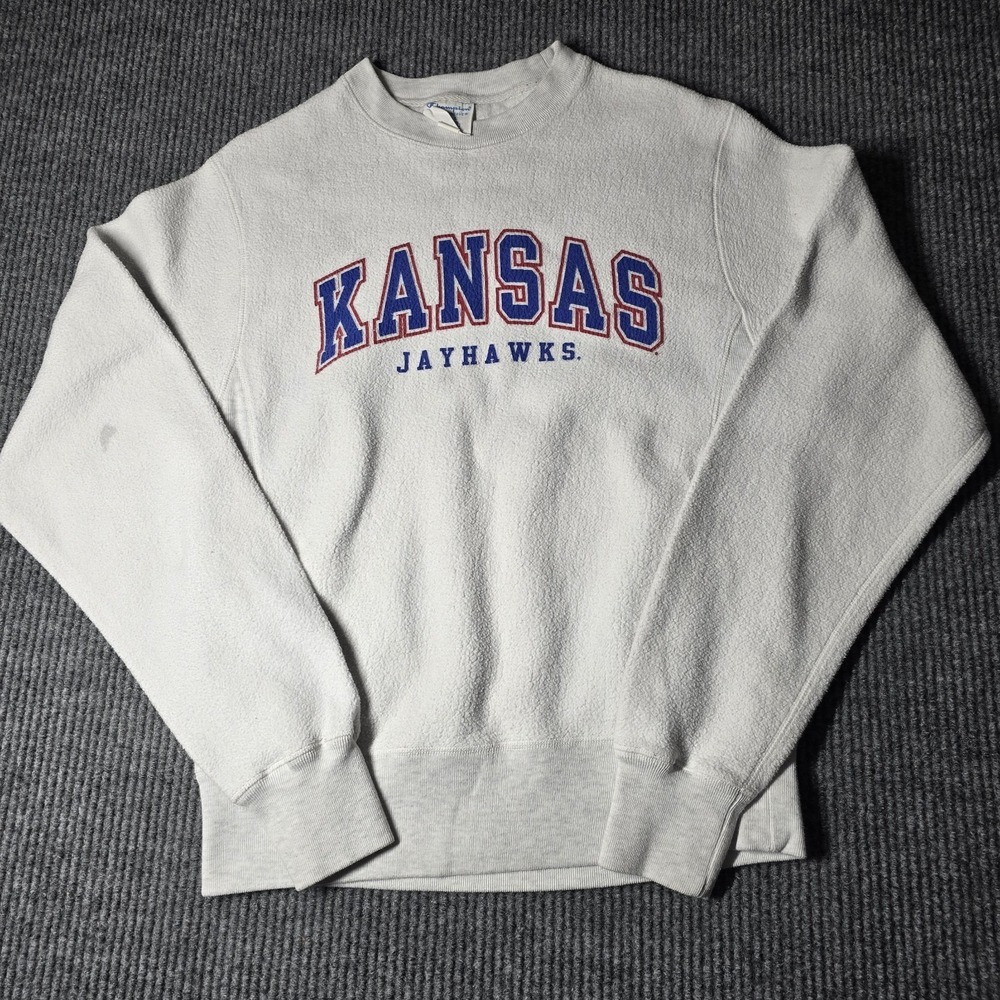 Champion Reverse Weave Kansas Jayhawks Crewneck Sweatshirt Small KU